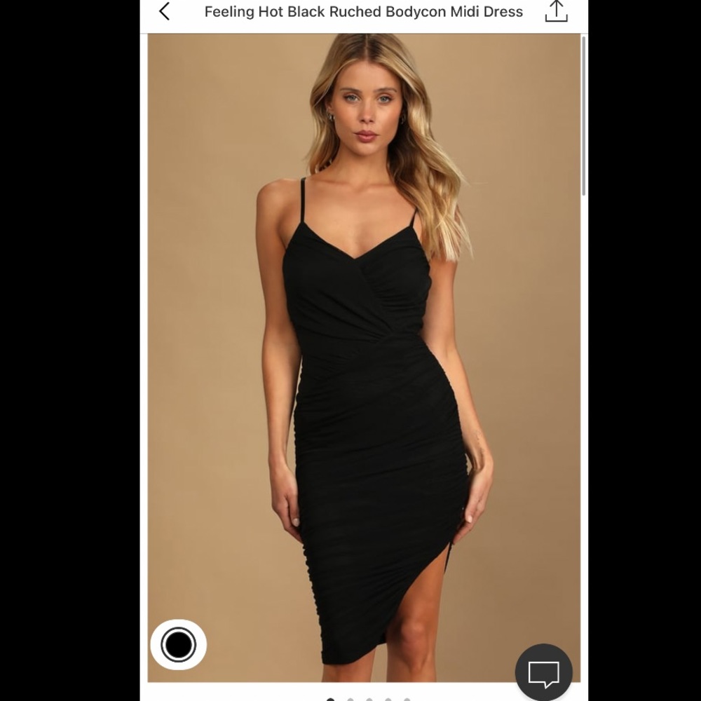 Feeling Hot Black Ruched Bodycon Midi Dress